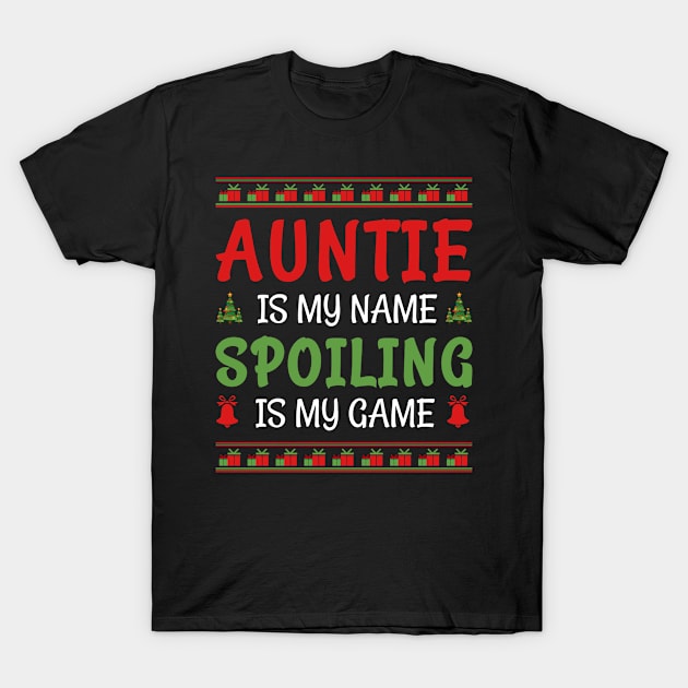 Auntie Christmas Saying T-Shirt by V-Edgy